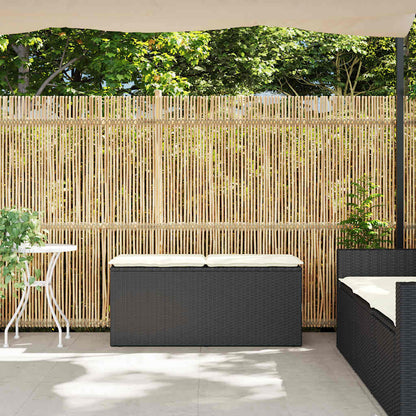 Panca da Giardino con Cuscino Nera 110x40x44 cm in Polyrattan