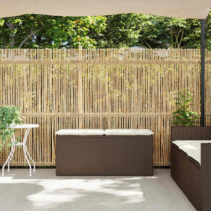 Panca da Giardino con Cuscino Marrone 110x40x44cm in Polyrattan