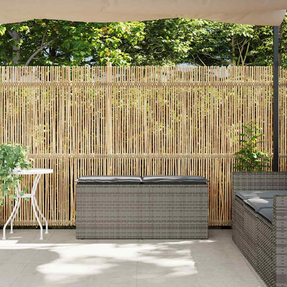 Panca da Giardino con Cuscino Grigio 110x40x44 cm in Polyrattan