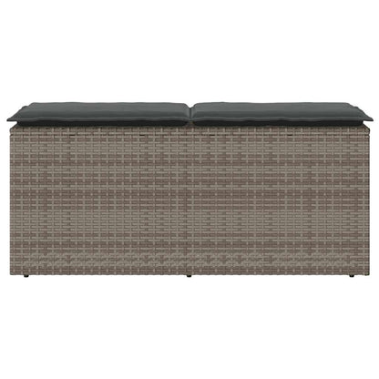 Panca da Giardino con Cuscino Grigio 110x40x44 cm in Polyrattan