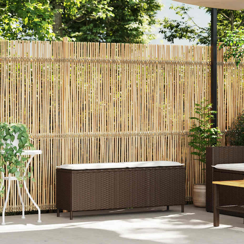 Panca da Giardino con Cuscino Grigio 110x30x40,5 cm Polyrattan