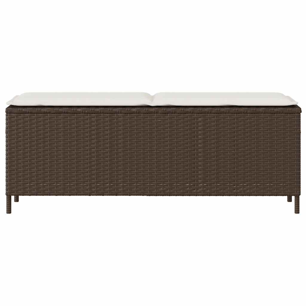 Panca da Giardino con Cuscino Grigio 110x30x40,5 cm Polyrattan