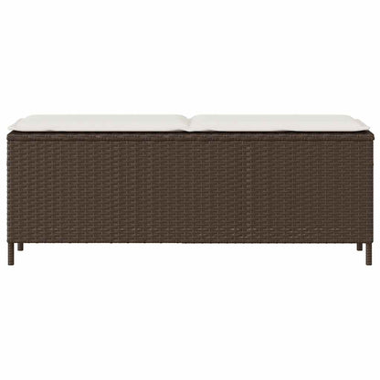 Panca da Giardino con Cuscino Grigio 110x30x40,5 cm Polyrattan