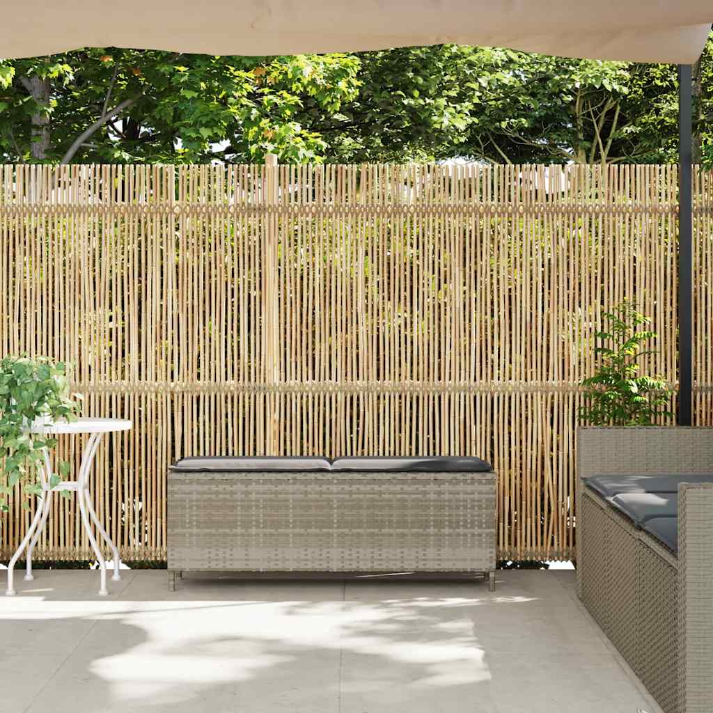 Panca da Giardino con Cuscino 110x30x40,5 cm in Polyrattan