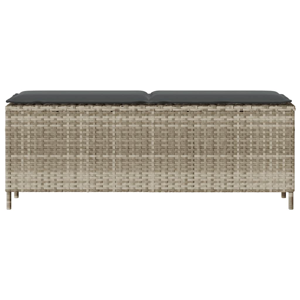 Panca da Giardino con Cuscino 110x30x40,5 cm in Polyrattan