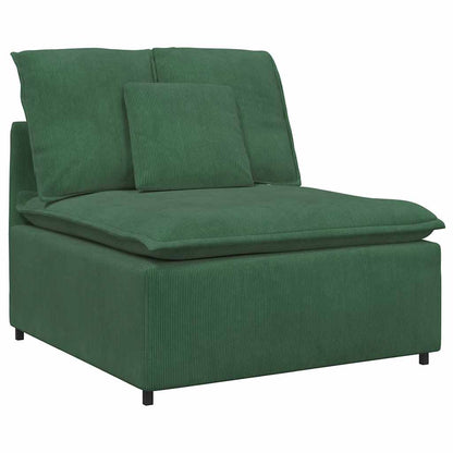 Modulo Centrale Divano Modulare con Cuscini Verde Scuro 100cm