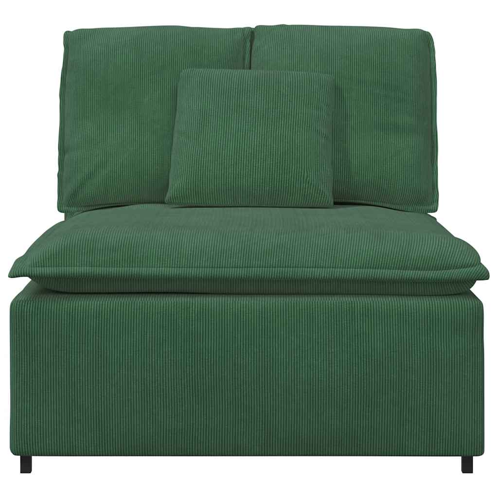 Modulo Centrale Divano Modulare con Cuscini Verde Scuro 100cm