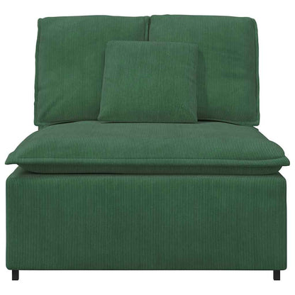 Modulo Centrale Divano Modulare con Cuscini Verde Scuro 100cm