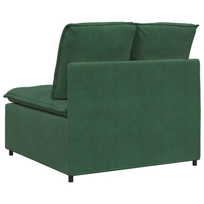 Modulo Centrale Divano Modulare con Cuscini Verde Scuro 100cm
