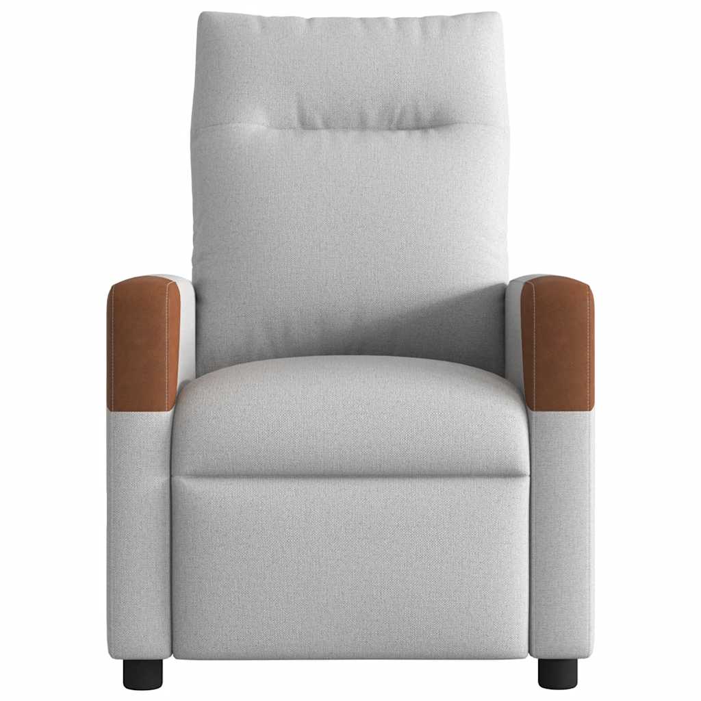 Poltrona Reclinabile in Tessuto Grigio Nuvola