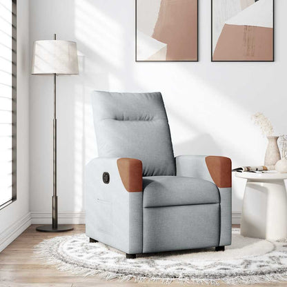 Poltrona reclinabile in tessuto grigio chiaro