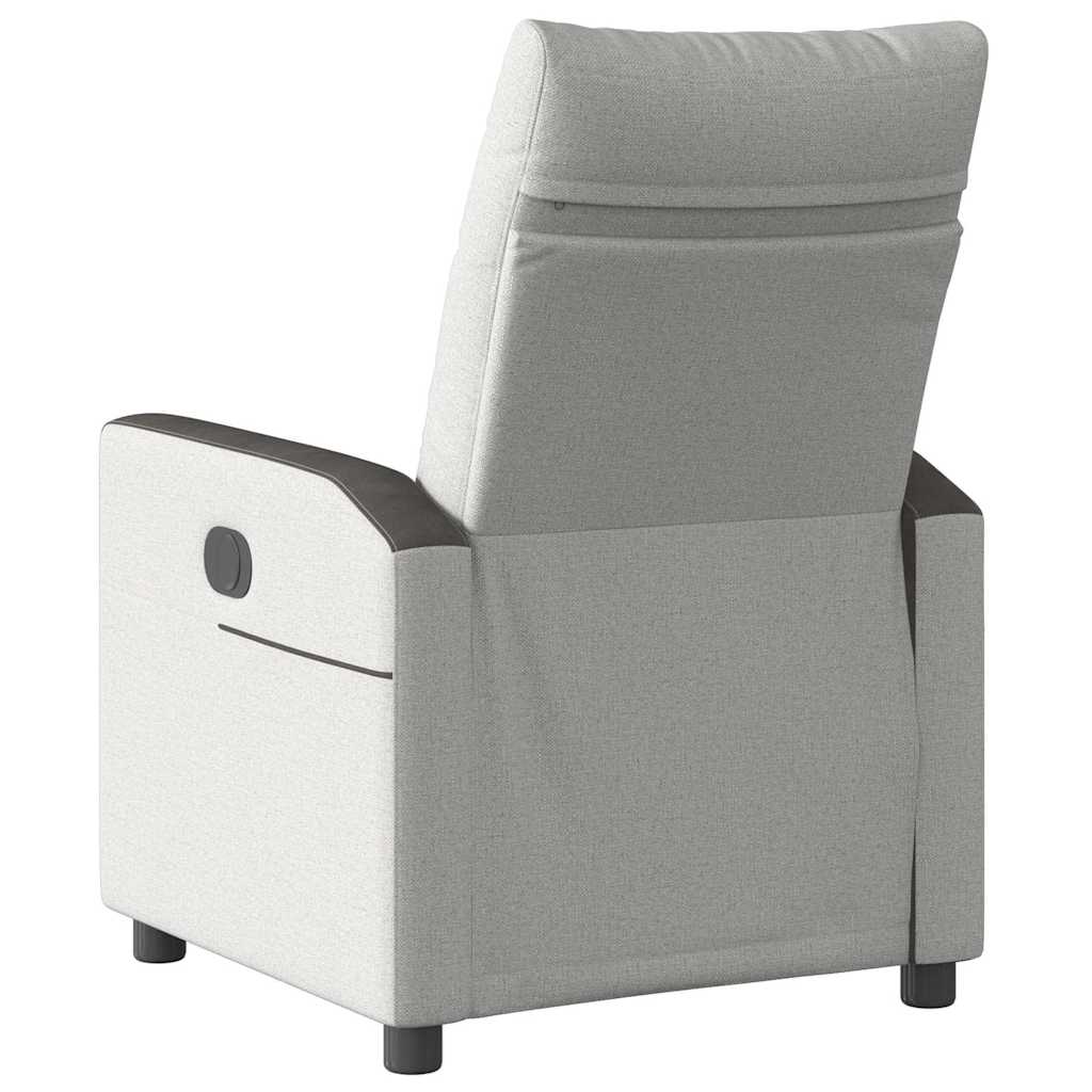 Poltrona Reclinabile in Tessuto Grigio Nuvola