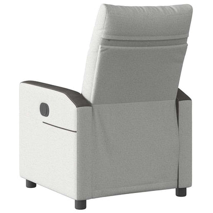 Poltrona Reclinabile in Tessuto Grigio Nuvola