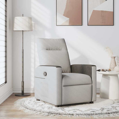 Poltrona Reclinabile in Tessuto Grigio Nuvola
