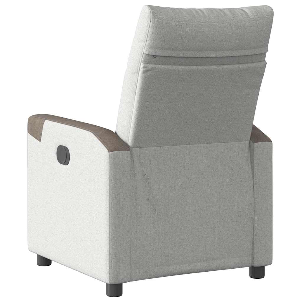 Poltrona Reclinabile in Tessuto Grigio Nuvola