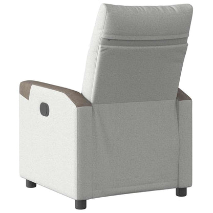 Poltrona Reclinabile in Tessuto Grigio Nuvola