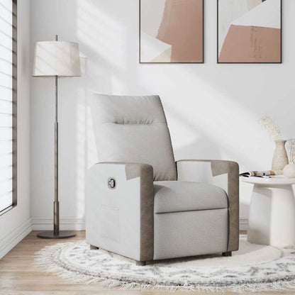 Poltrona Reclinabile in Tessuto Grigio Nuvola