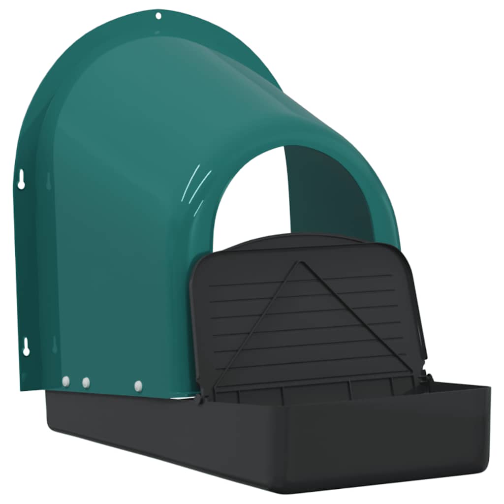 Cassette Nido per Polli 4 pz Da Parete in Plastica Verde Scuro