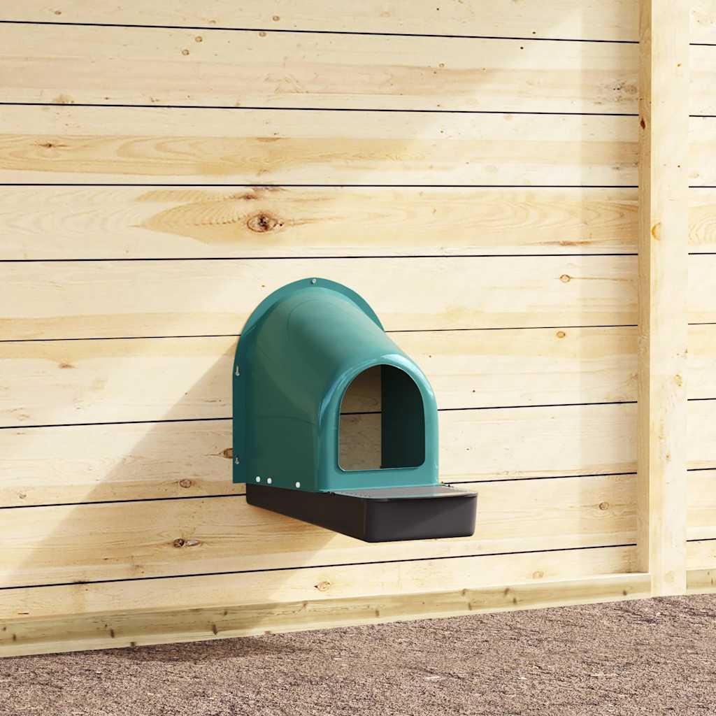 Cassette Nido per Polli 4 pz Da Parete in Plastica Verde Scuro