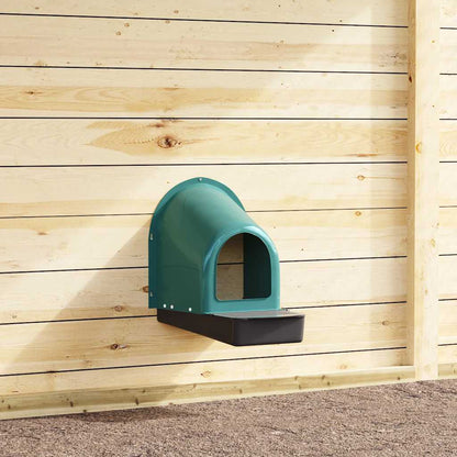Cassette Nido per Polli 4 pz Da Parete in Plastica Verde Scuro
