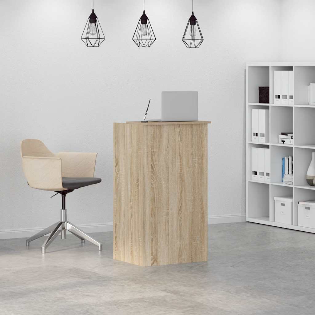 Scrivania per Reception Rovere Sonoma 55x50x103,5 cm in Legno Massello