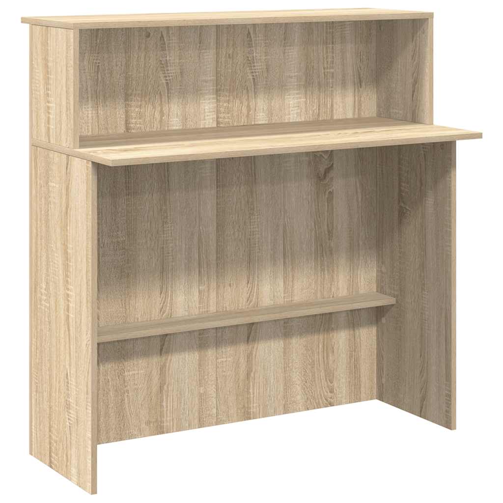 Scrivania per Reception Rovere Sonoma 100x50x103,5 cm in Legno Massello