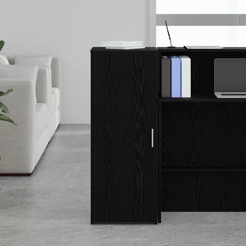 Mobile Portaoggetti Nero 40x45x103,5 cm in Legno Multistrato