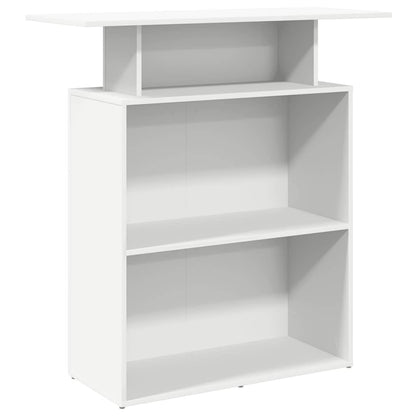 Scrivania per Reception Bianca 100x40x104 cm in Legno Massello