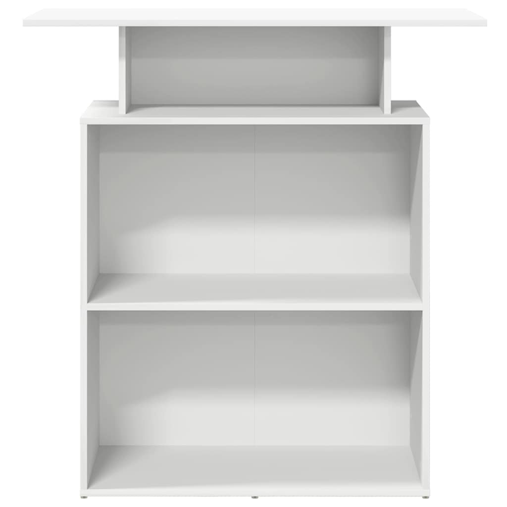 Scrivania per Reception Bianca 100x40x104 cm in Legno Massello