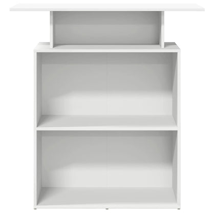 Scrivania per Reception Bianca 100x40x104 cm in Legno Massello