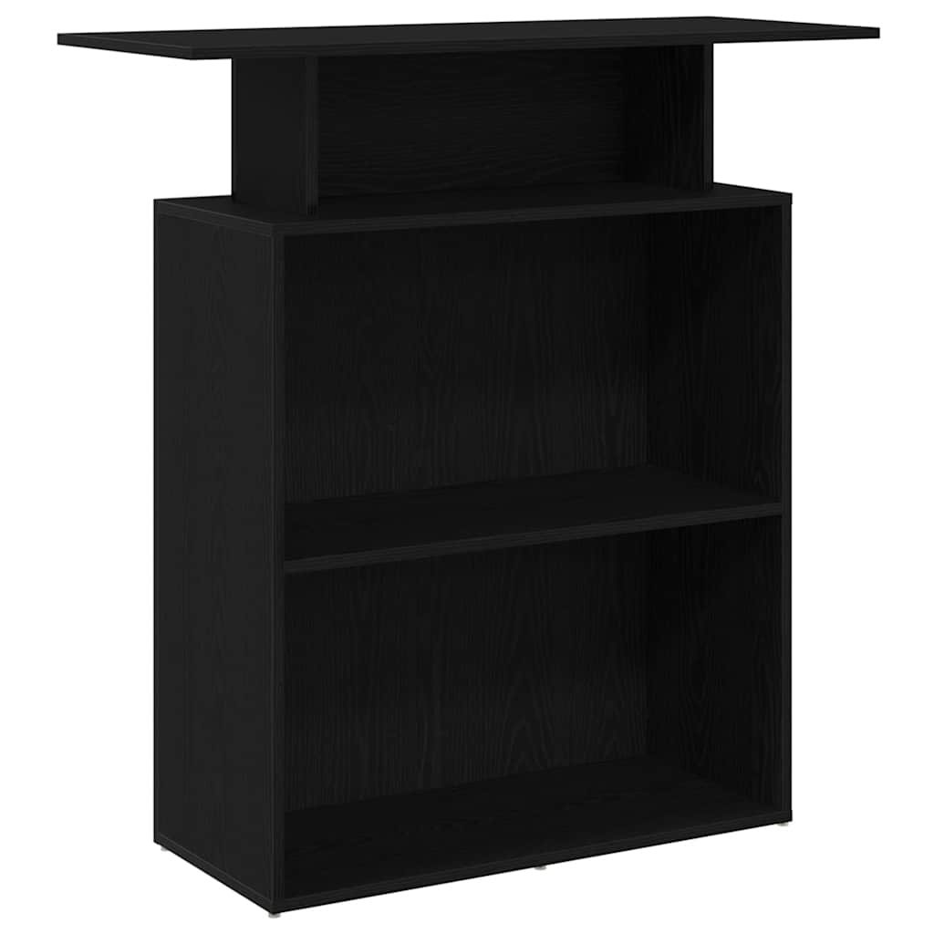 Scrivania per Reception Nera 100x40x104 cm in Legno Massello