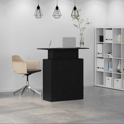 Scrivania per Reception Nera 100x40x104 cm in Legno Massello