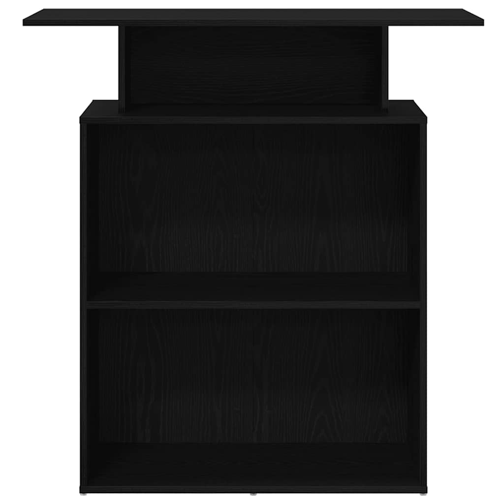 Scrivania per Reception Nera 100x40x104 cm in Legno Massello