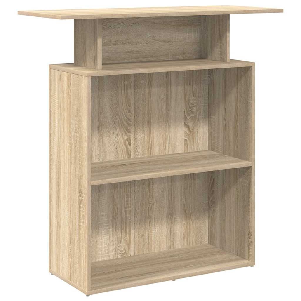 Scrivania per Reception Rovere Sonoma 100x40x104 cm in Legno Massello di Argilla