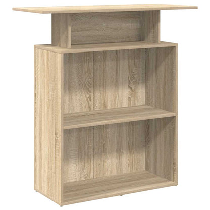 Scrivania per Reception Rovere Sonoma 100x40x104 cm in Legno Massello di Argilla