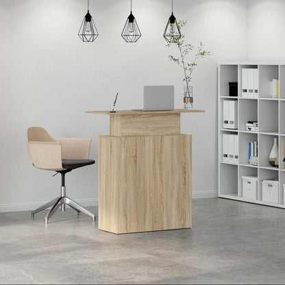 Scrivania per Reception Rovere Sonoma 100x40x104 cm in Legno Massello di Argilla