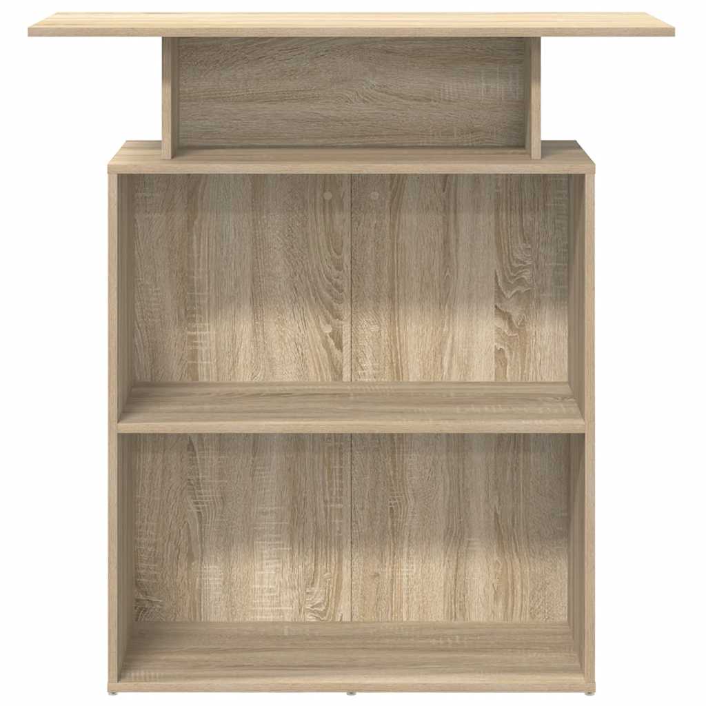 Scrivania per Reception Rovere Sonoma 100x40x104 cm in Legno Massello di Argilla