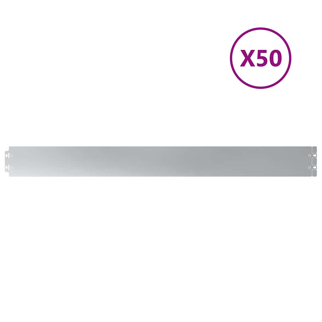 Bordure per Prato 50 pz 10x103 cm Acciaio Zincato