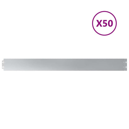 Bordure per Prato 50 pz 10x103 cm Acciaio Zincato