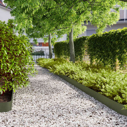 Bordure per Prato 10 pz Verde Oliva Acciaio Laminato a Freddo