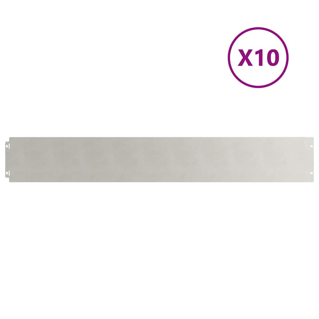 Bordure per Prato 10 pz 15x103 cm Acciaio Inossidabile