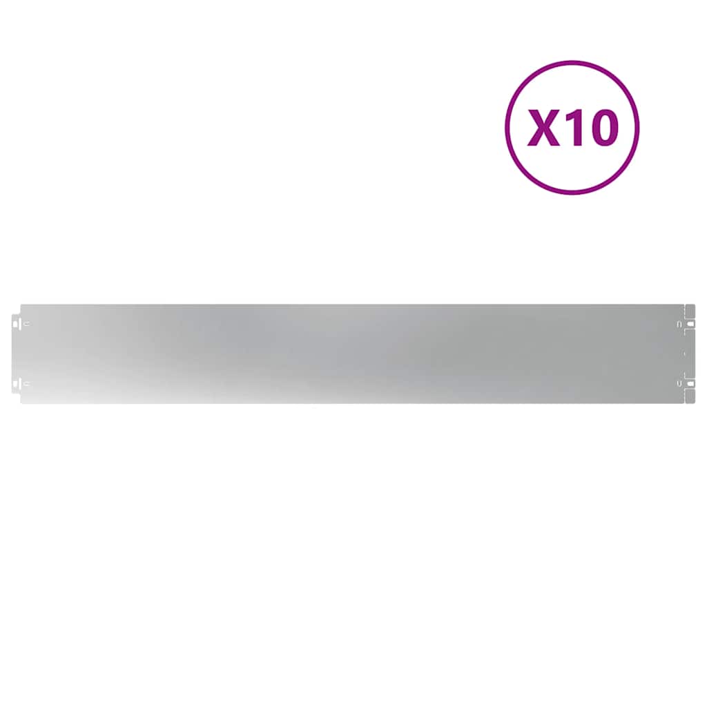 Bordure per Prato 10 pz 15x103 cm Acciaio Zincato