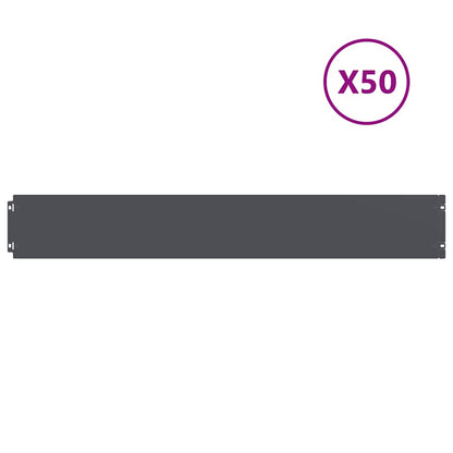 Bordure per Prato 50 pz Antracite Acciaio Laminato a Freddo