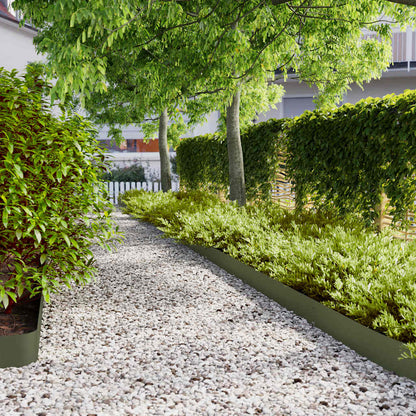 Bordure per Prato 50 pz Verde Oliva Acciaio Laminato a Freddo