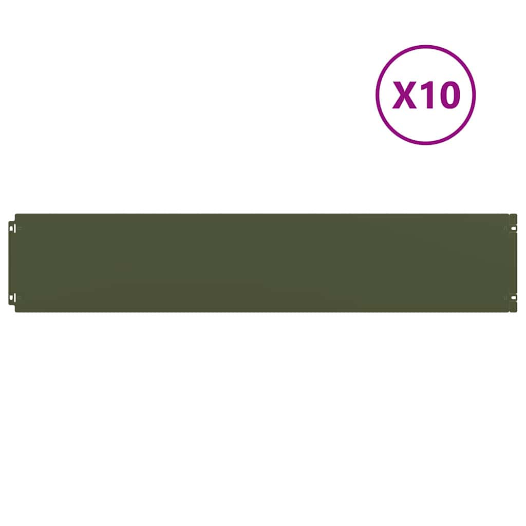 Bordure per Prato 10 pz Verde Oliva Acciaio Laminato a Freddo