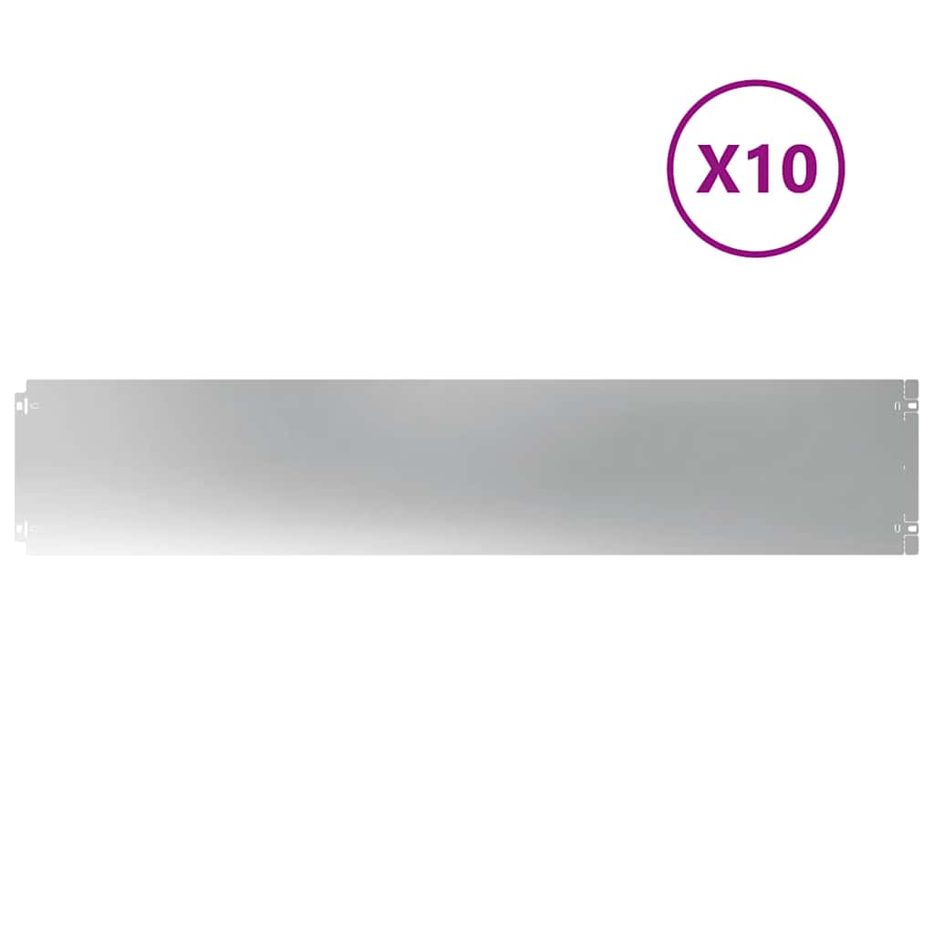 Bordure per Prato 10 pz 20x103 cm Acciaio Zincato