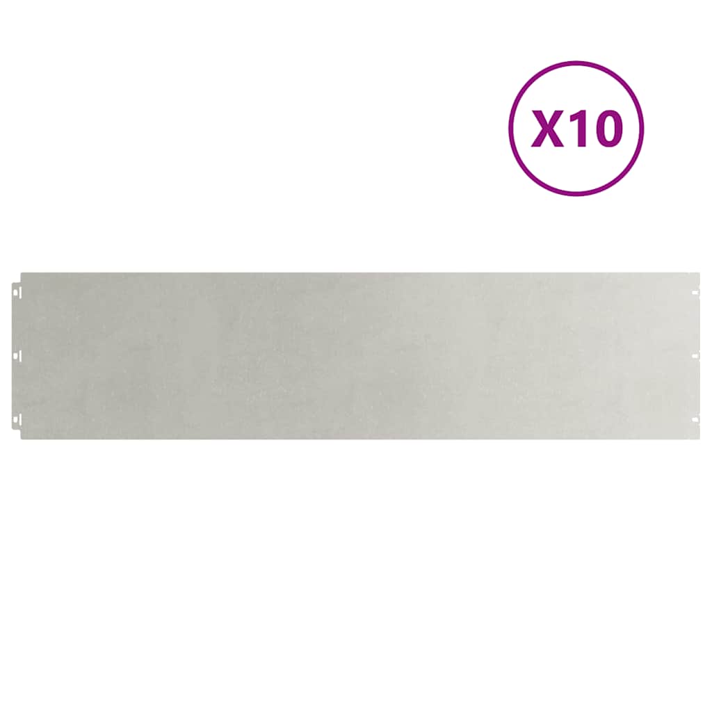 Bordure per Prato 10 pz 25x103 cm Acciaio Inossidabile