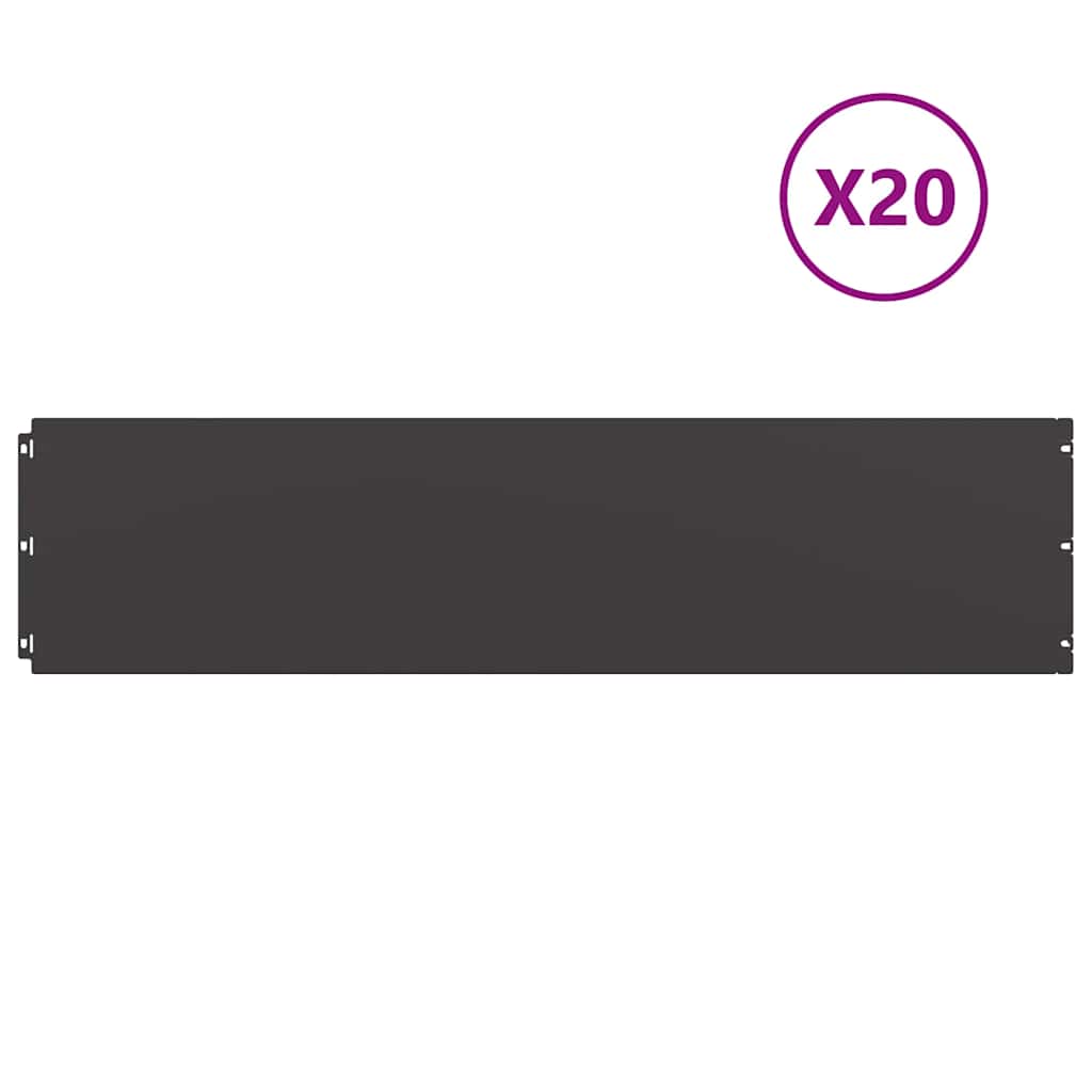 Bordure per Prato 20 pz Nere Acciaio Laminato a Freddo