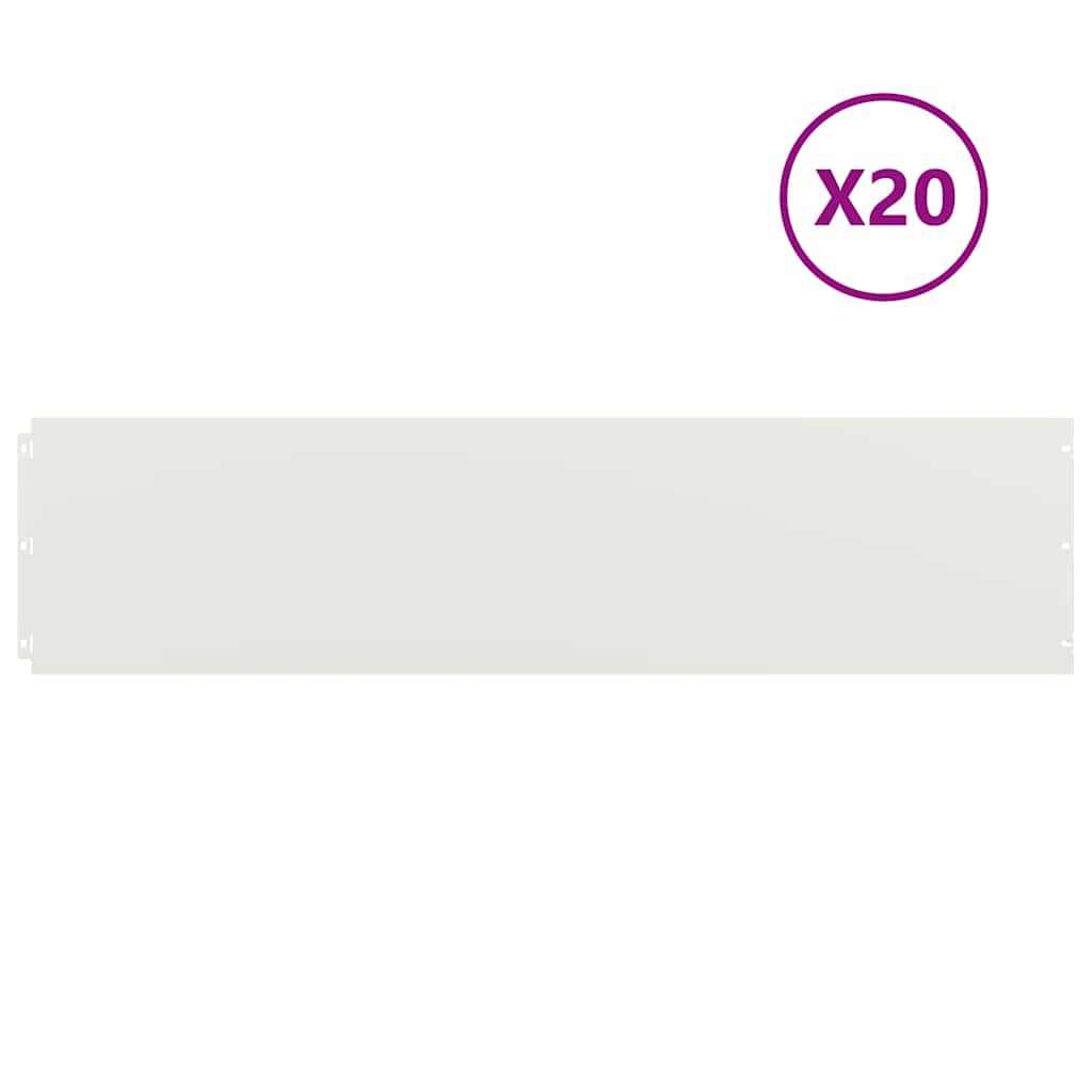 Bordure per Prato 20 pz Bianchi Acciaio Laminato a Freddo