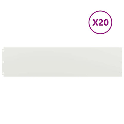 Bordure per Prato 20 pz Bianchi Acciaio Laminato a Freddo